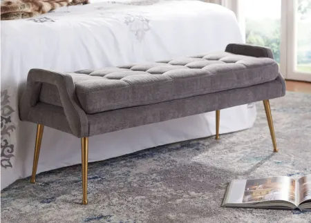 Everlynn Bench in Charcoal / Gold by Safavieh