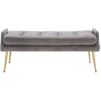 Everlynn Bench in Charcoal / Gold by Safavieh