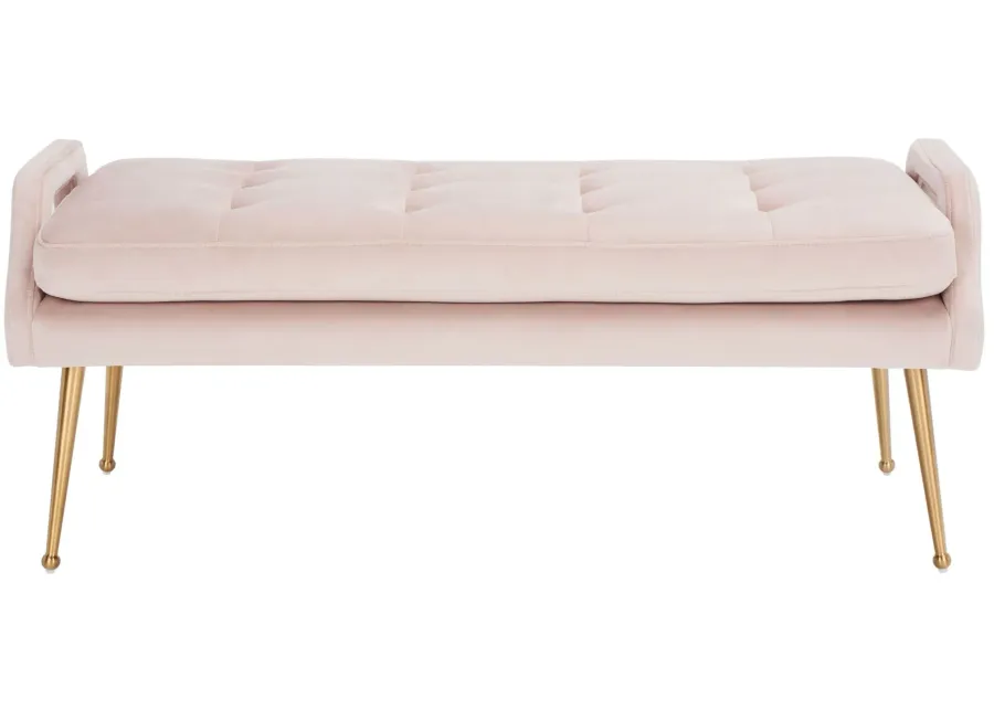 Everlynn Bench in Pink / Gold by Safavieh