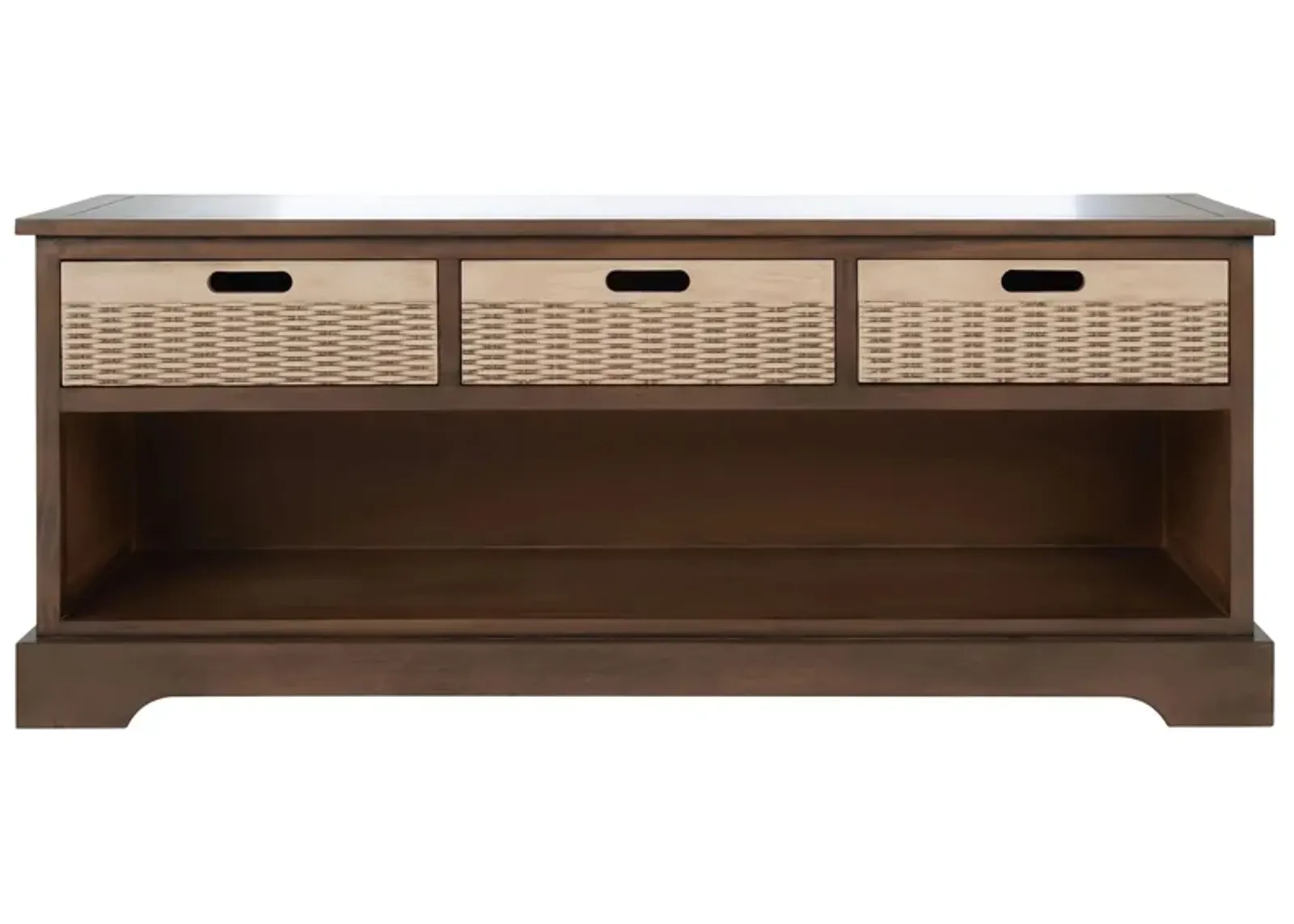 Greenwich 3 Drawer Storage Bench in Brown by Safavieh