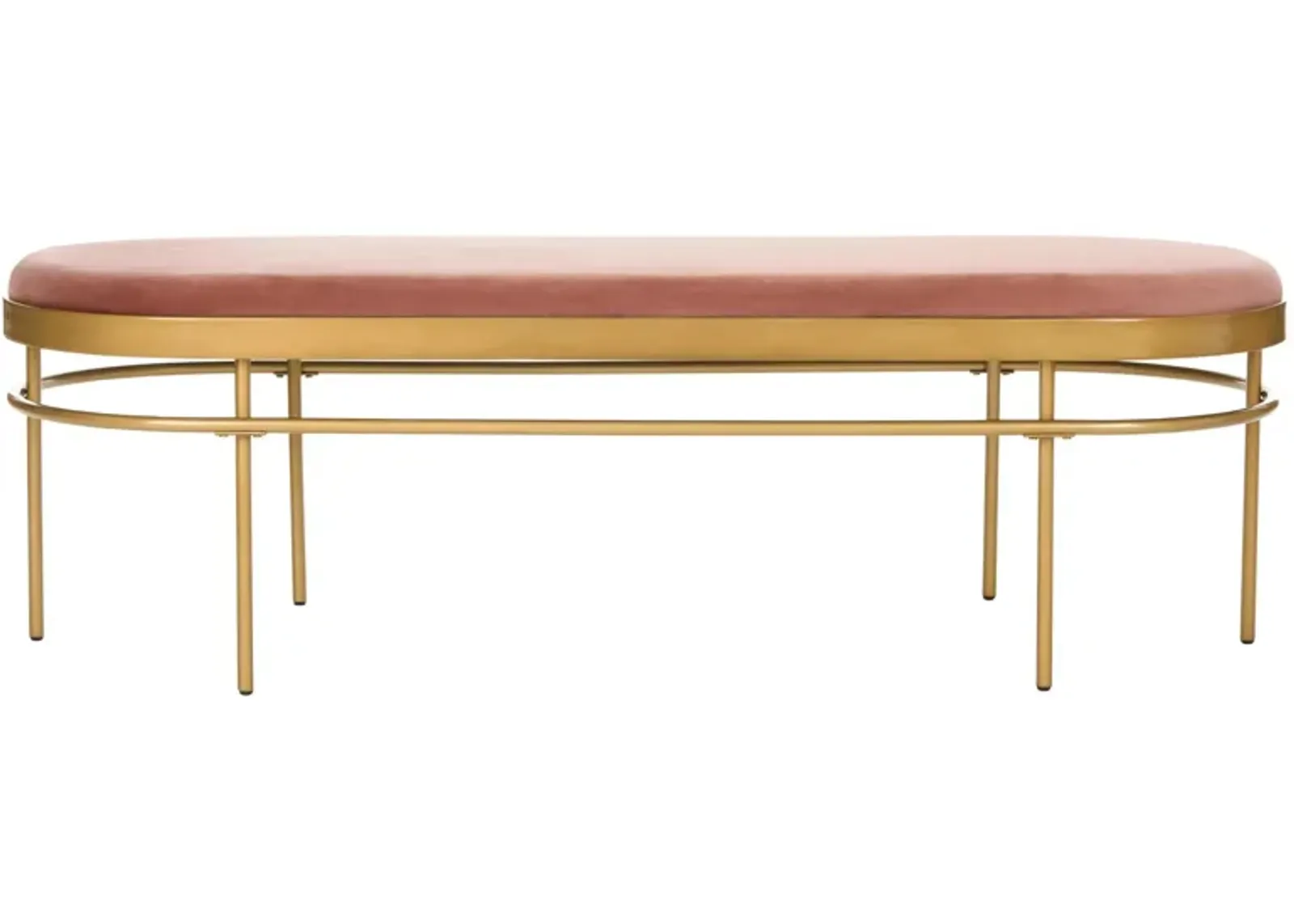 Sylvan Oval Bench in Dusty Rose / Gold by Safavieh