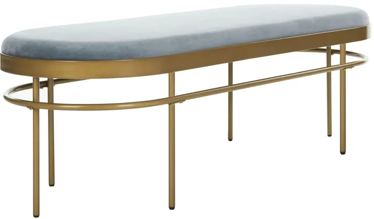 Sylvan Oval Bench in Slate Blue / Gold by Safavieh