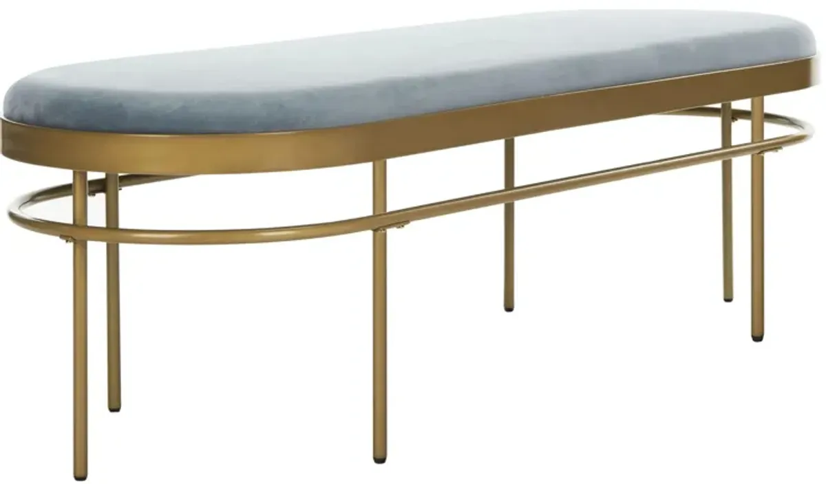 Sylvan Oval Bench in Slate Blue / Gold by Safavieh