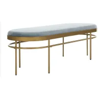 Sylvan Oval Bench in Slate Blue / Gold by Safavieh