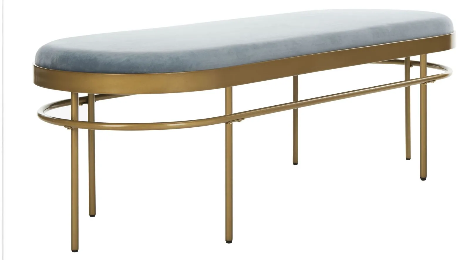 Sylvan Oval Bench in Slate Blue / Gold by Safavieh