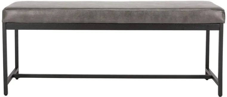 Chase Faux Leather Bench in Gray / Black by Safavieh