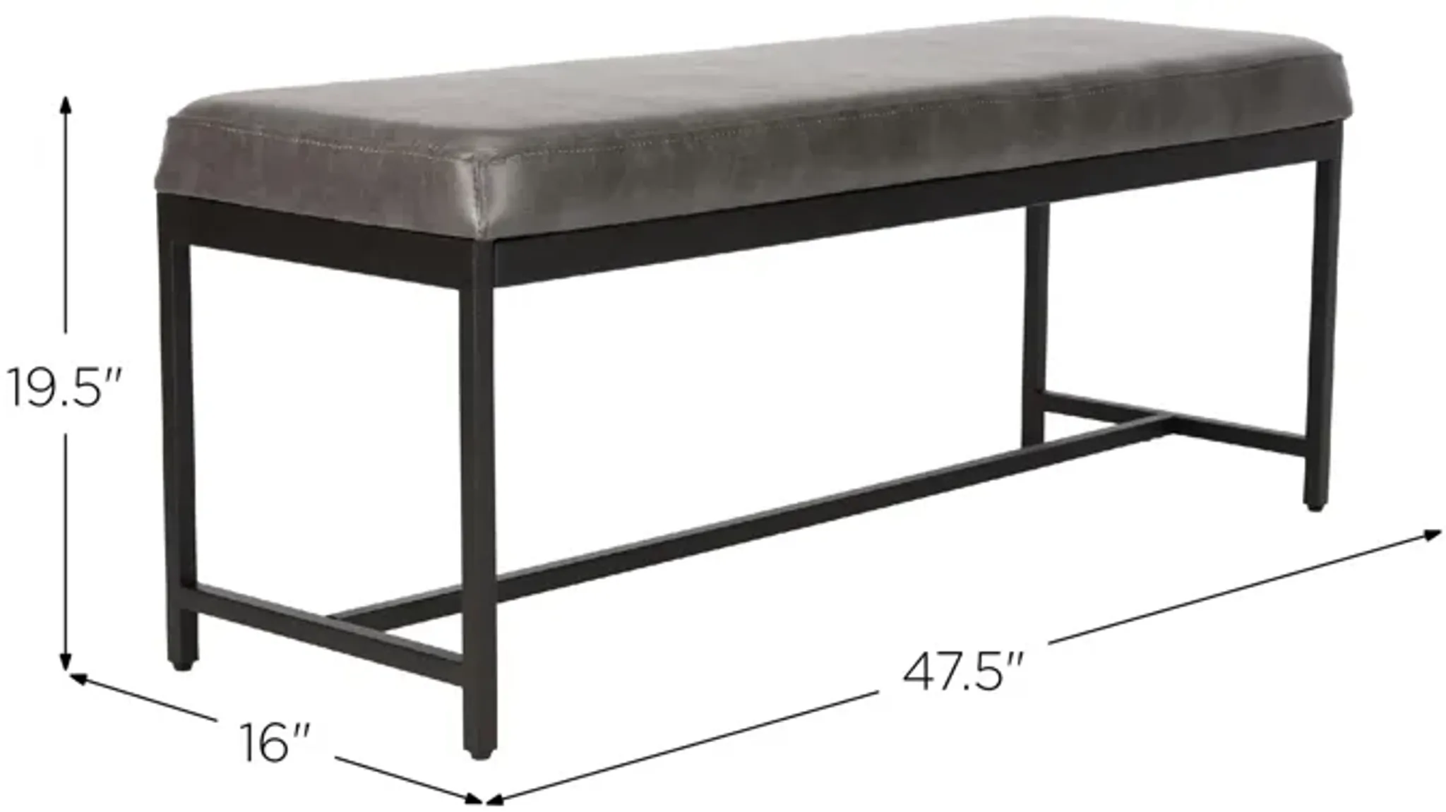 Chase Faux Leather Bench Raymour And Flanigan | Furniture.com