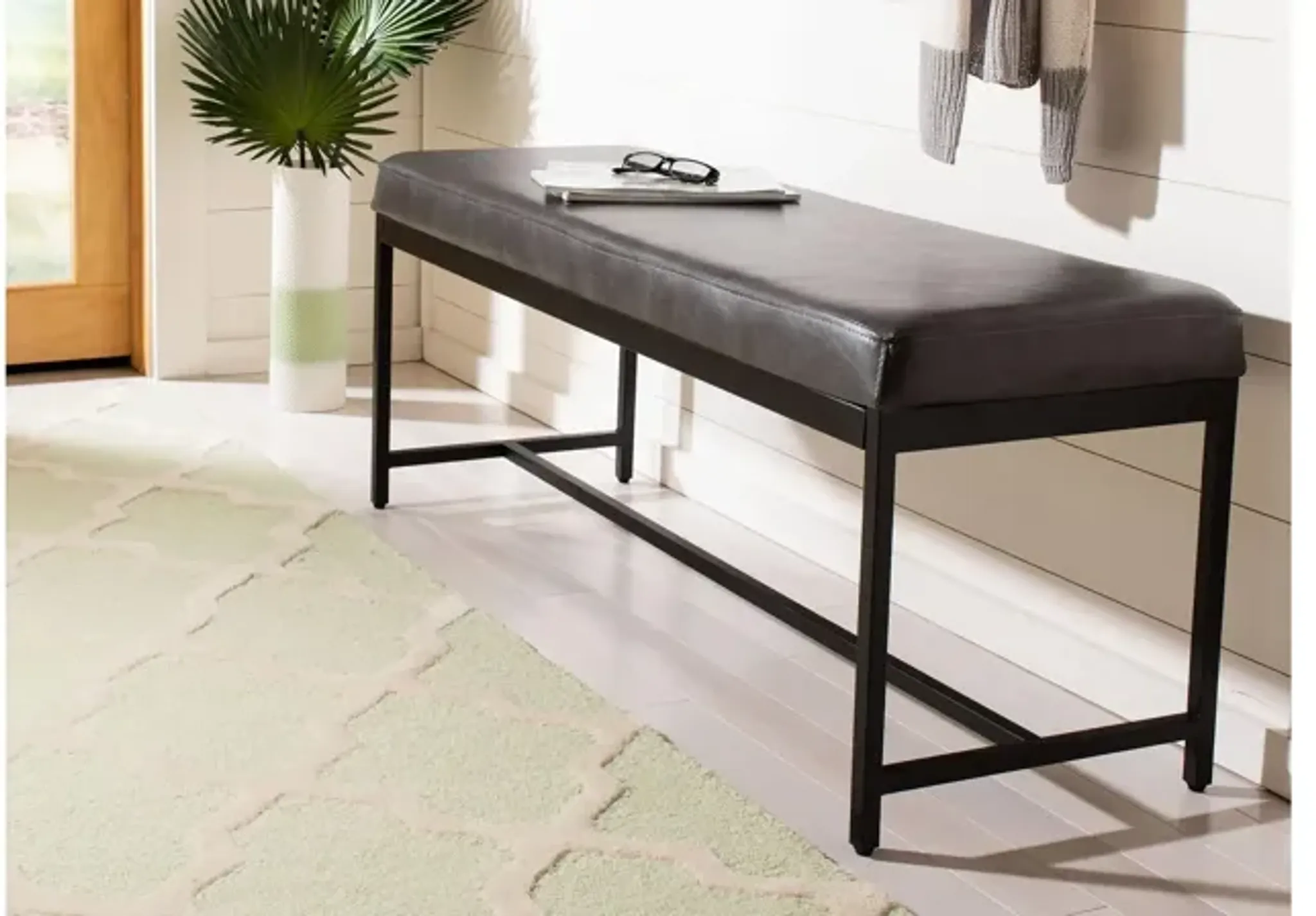 Chase Faux Leather Bench Raymour And Flanigan | Furniture.com