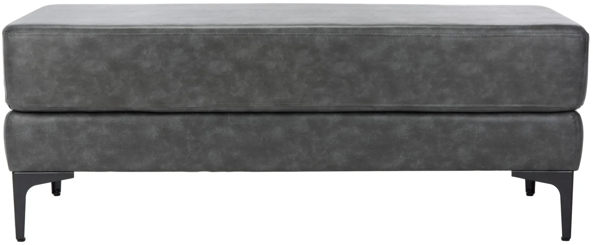 Ealing Rectangular Bench in Gray / Black by Safavieh