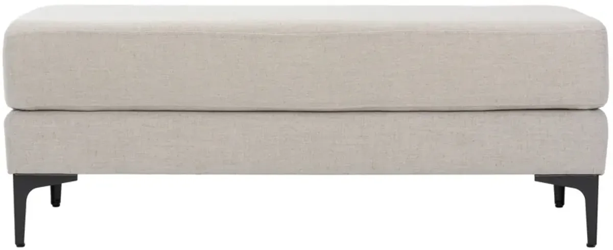 Ealing Rectangular Bench in Light Gray / Black by Safavieh