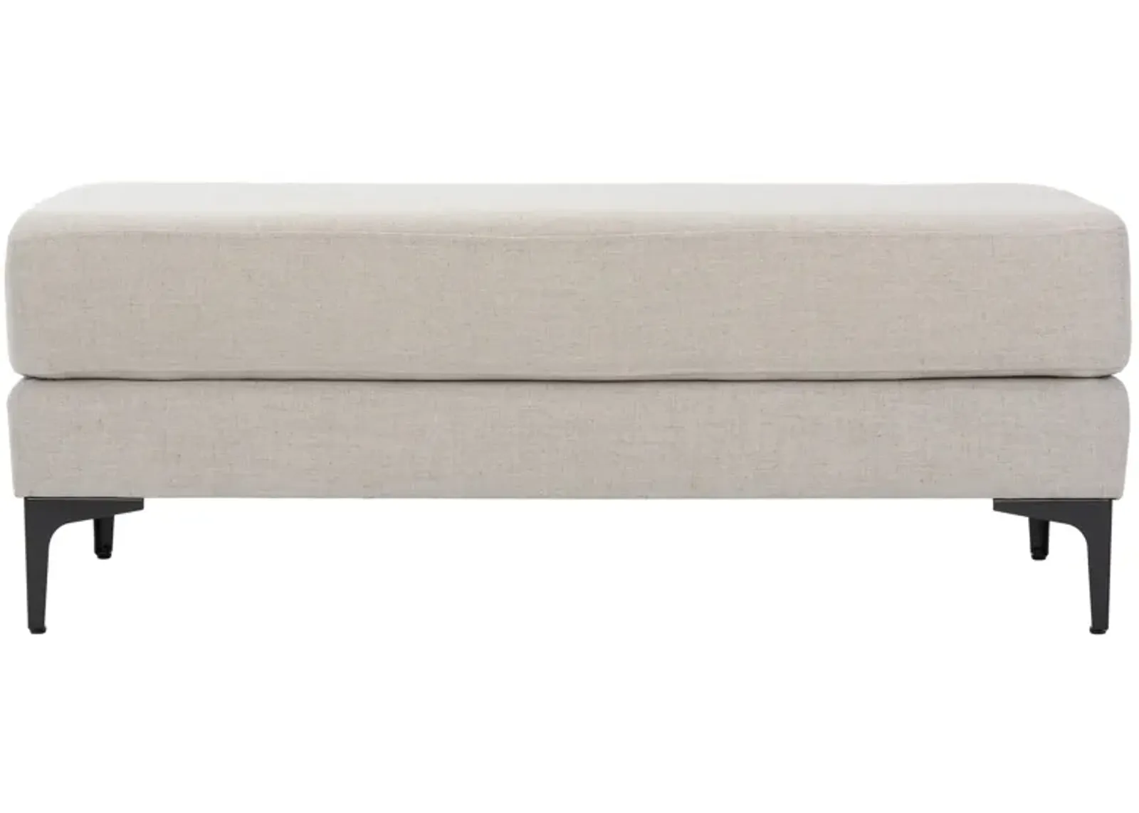 Ealing Rectangular Bench in Light Gray / Black by Safavieh