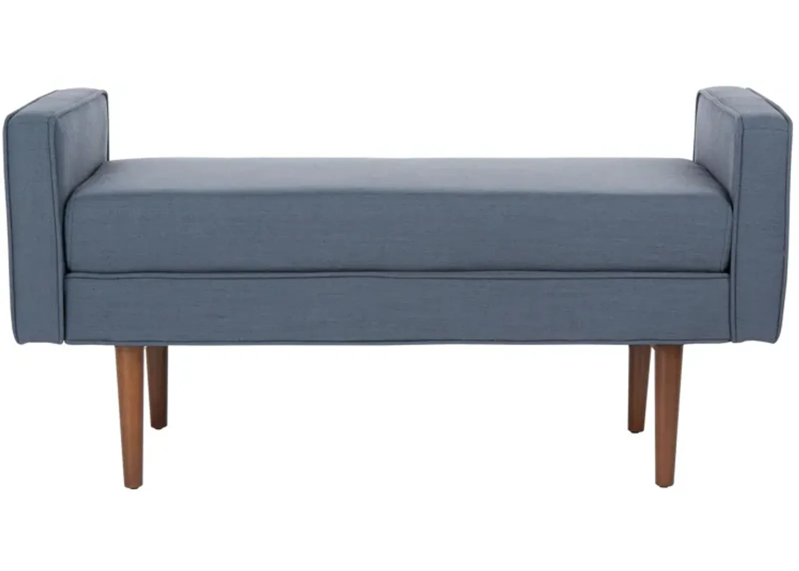 Henri Midcentury Bench in Navy / Walnut by Safavieh