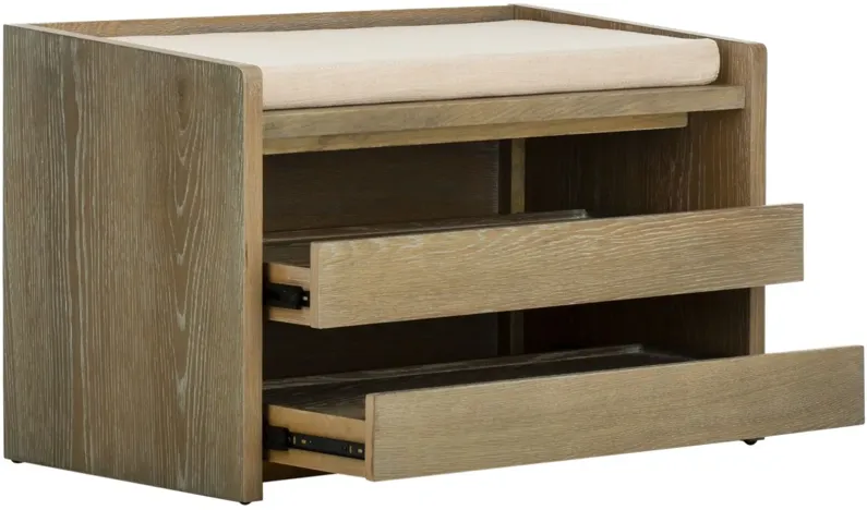 Percy Storage Bench in Rustic Oak / Beige by Safavieh