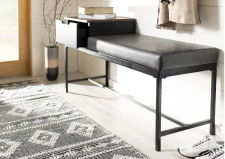 Maruka Bench With Storage in Brown / Gray by Safavieh
