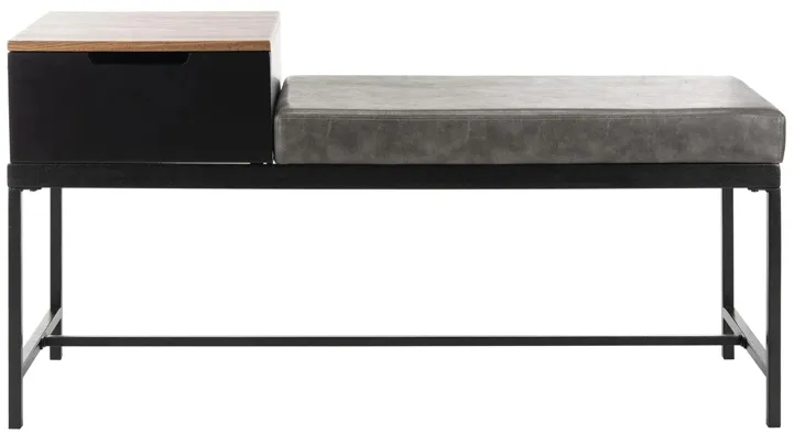 Maruka Bench With Storage in Brown / Gray by Safavieh