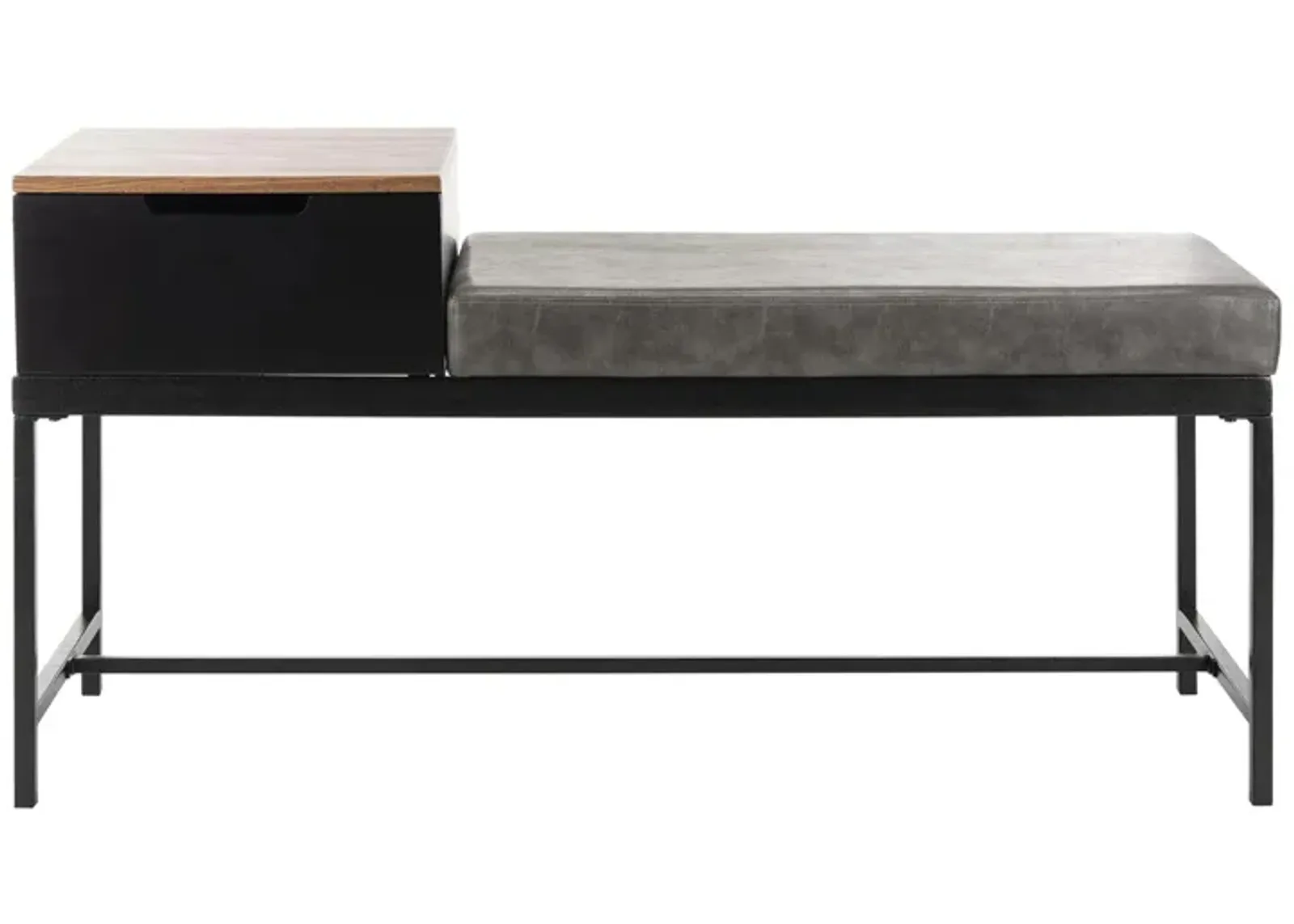 Maruka Bench With Storage in Brown / Gray by Safavieh