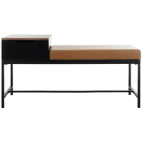 Maruka Bench With Storage in Brown / Brown by Safavieh