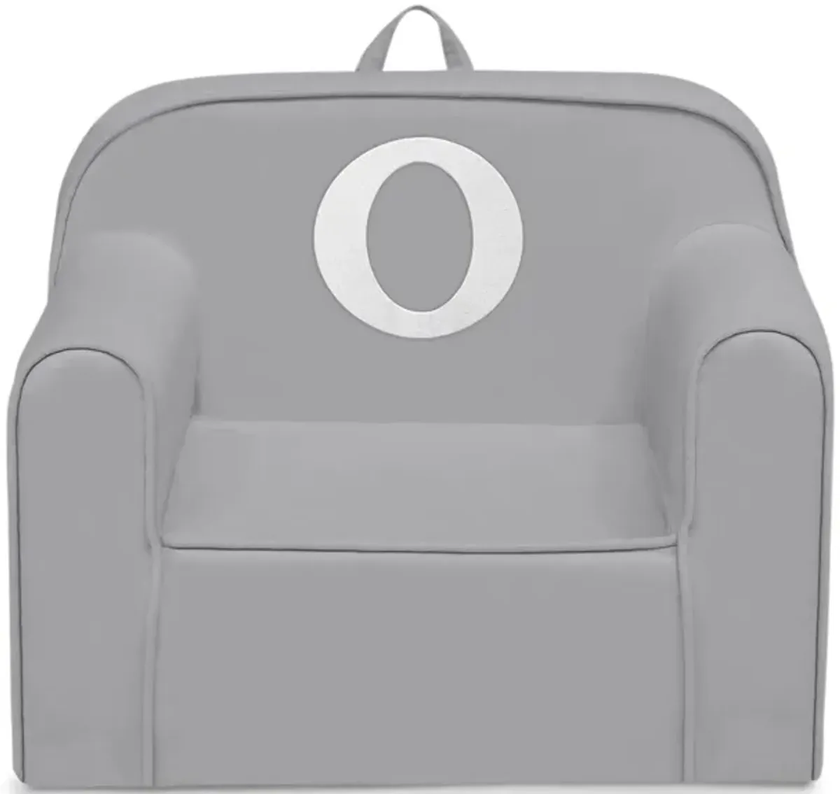 Cozee Monogrammed Chair Letter "O" in Light Gray by Delta Children