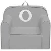 Cozee Monogrammed Chair Letter "O" in Light Gray by Delta Children