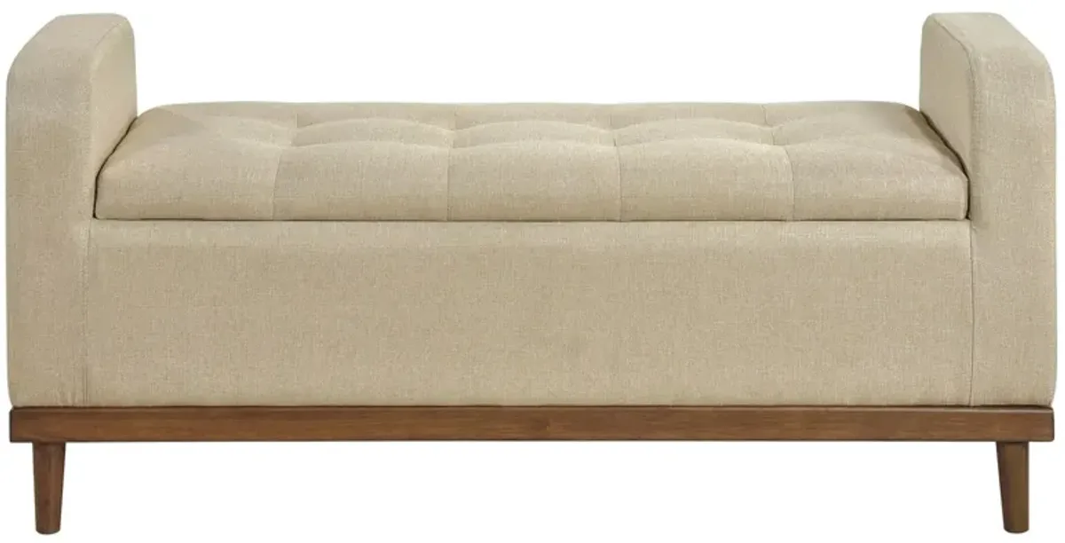 Calix Lift Top Storage Bench in Light Brown by Homelegance