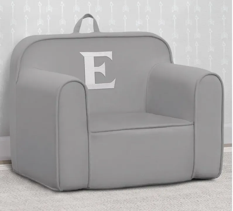 Cozee Monogrammed Chair Letter "E" in Light Gray by Delta Children