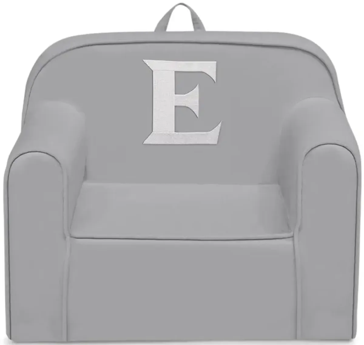 Cozee Monogrammed Chair Letter "E" in Light Gray by Delta Children