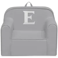 Cozee Monogrammed Chair Letter "E" in Light Gray by Delta Children