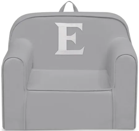 Cozee Monogrammed Chair Letter "E" in Light Gray by Delta Children