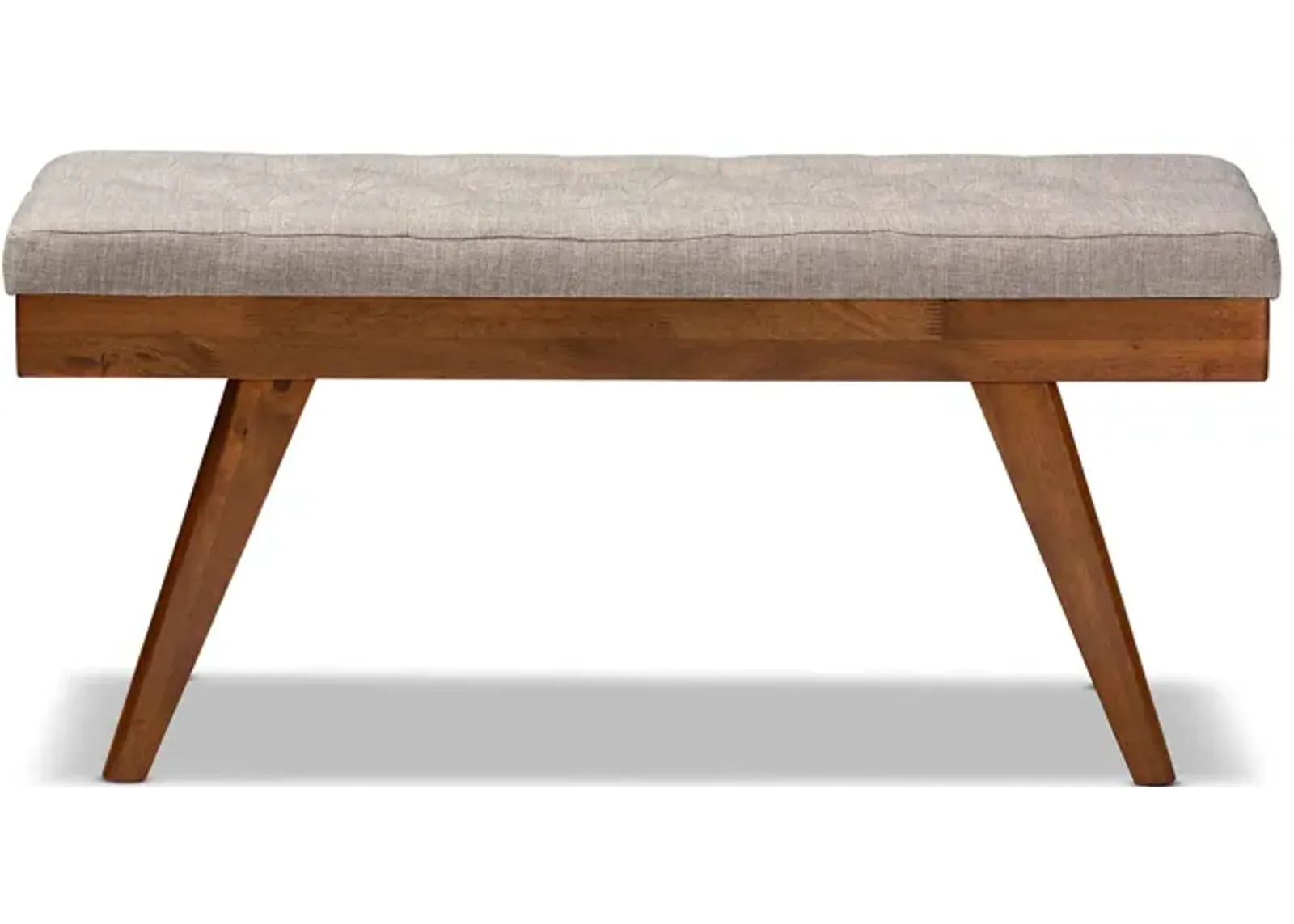 Alona Fabric Upholstered Wood Bench in Gray/Oak by Wholesale Interiors