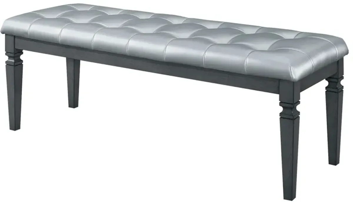 Brambley Bedroom Bench in Dark Gray & Silver by Homelegance