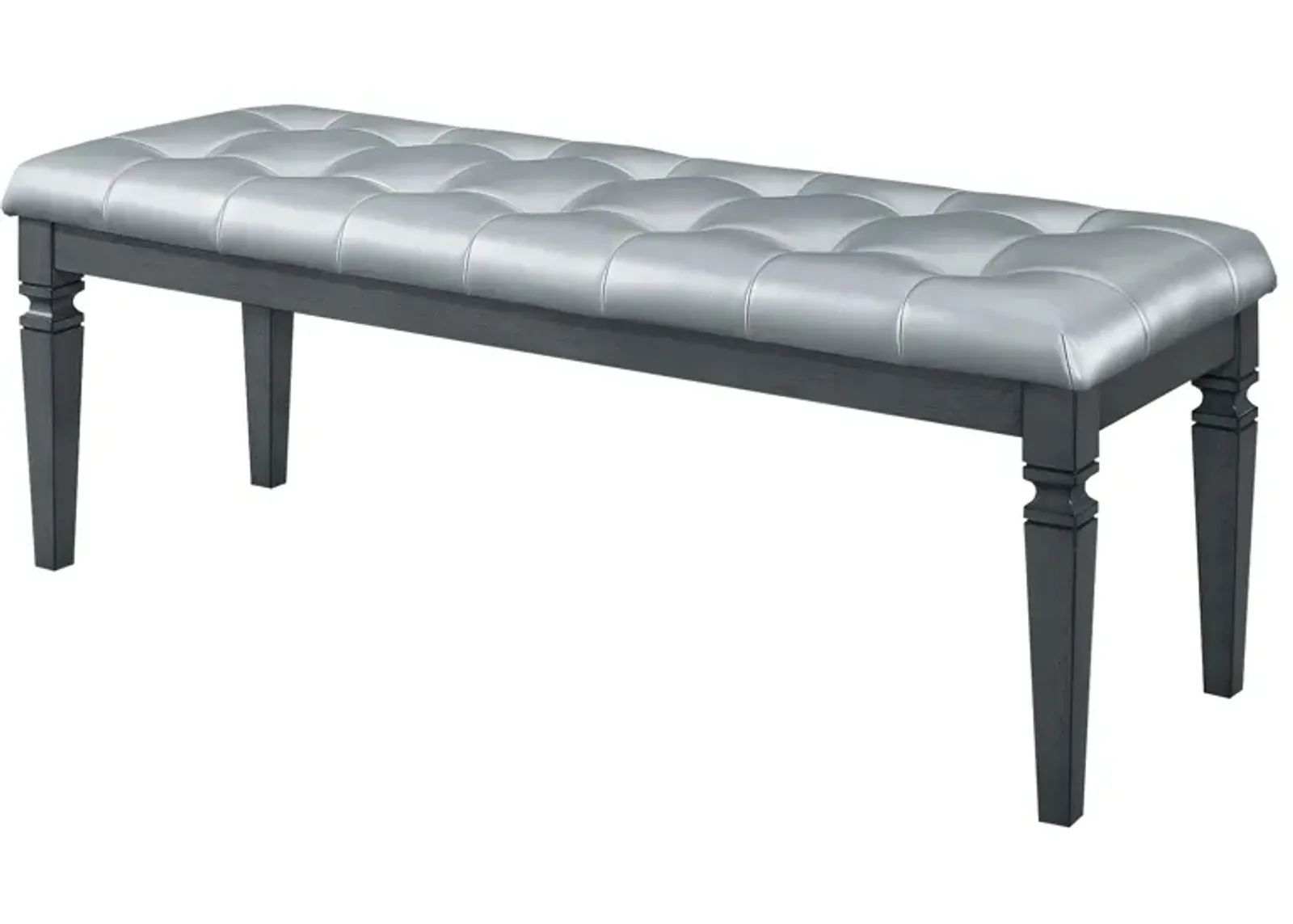 Brambley Bedroom Bench in Dark Gray & Silver by Homelegance