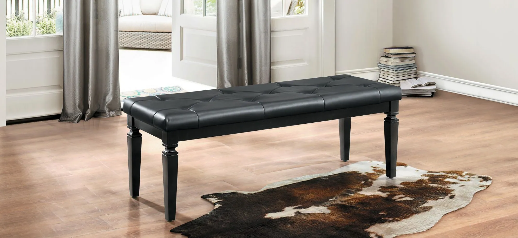 Brambley Bedroom Bench in Black by Homelegance