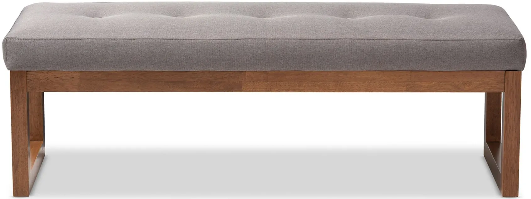 Caramay Fabric Upholstered Wood Bench in Gray by Wholesale Interiors