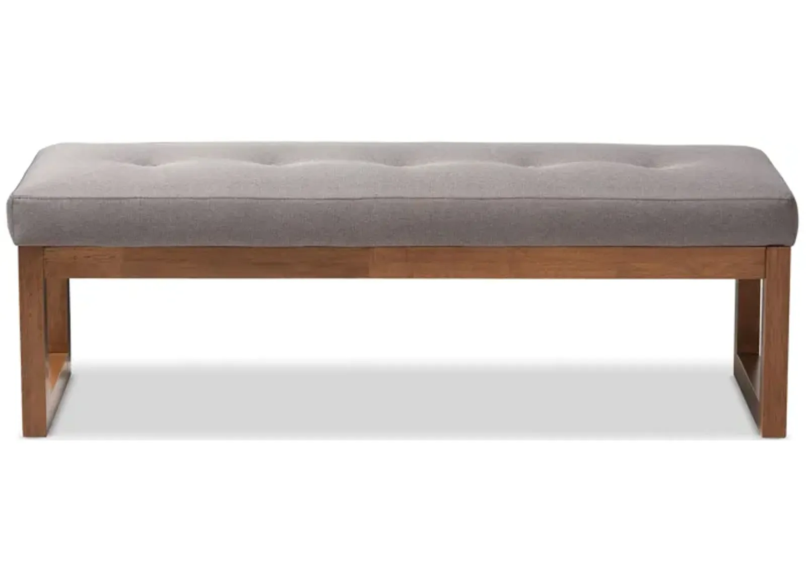 Caramay Fabric Upholstered Wood Bench in Gray by Wholesale Interiors