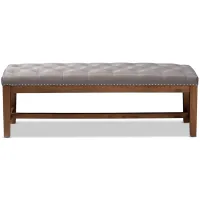 Ainsley Fabric Upholstered Wood Bench in Gray by Wholesale Interiors