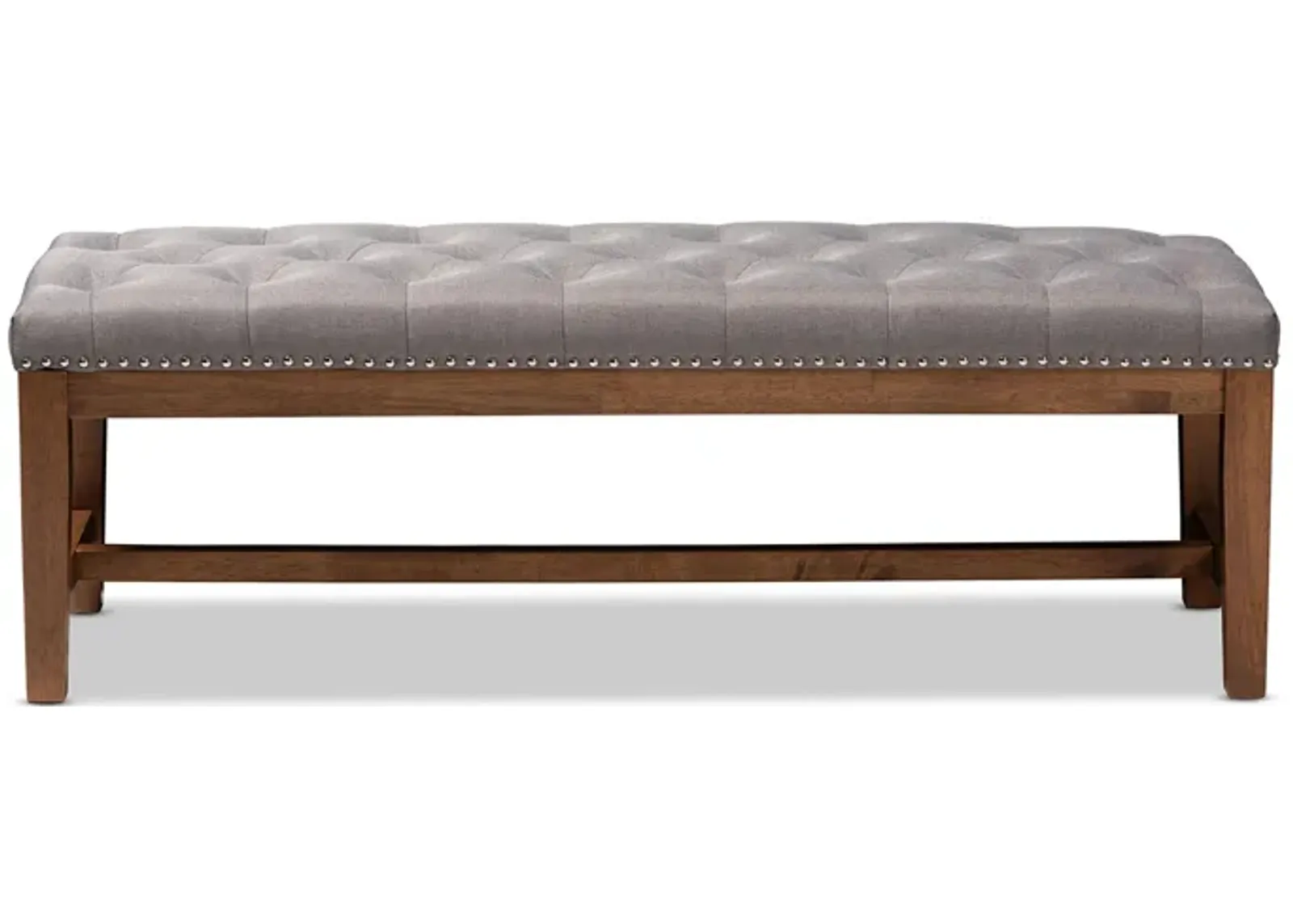 Ainsley Fabric Upholstered Wood Bench in Gray by Wholesale Interiors