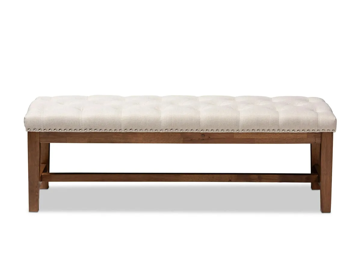 Ainsley Fabric Upholstered Wood Bench