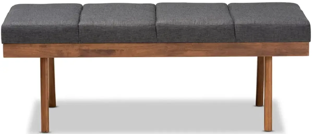 Larisa Fabric Upholstered Wood Bench in Charcoal by Wholesale Interiors