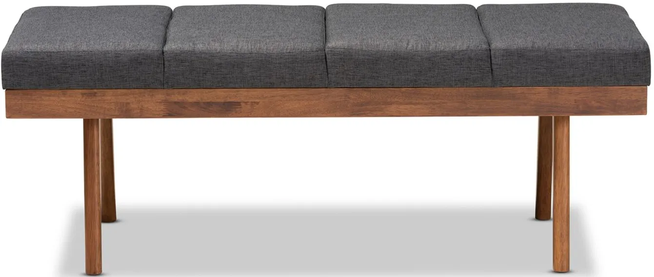 Larisa Fabric Upholstered Wood Bench in Charcoal by Wholesale Interiors