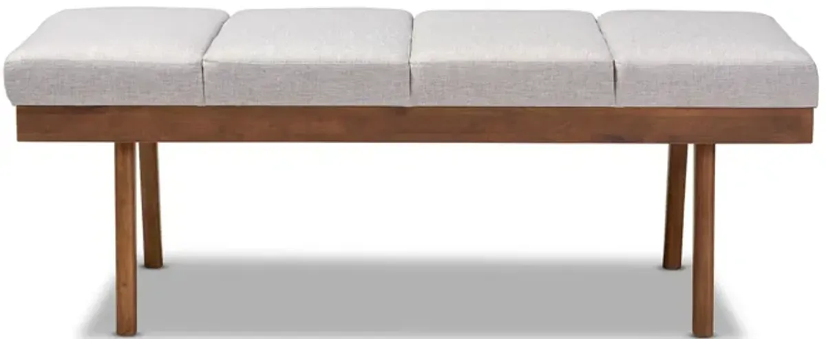 Larisa Fabric Upholstered Wood Bench in Grayish Beige by Wholesale Interiors