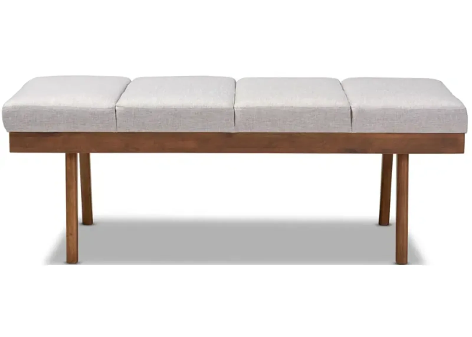 Larisa Fabric Upholstered Wood Bench in Grayish Beige by Wholesale Interiors