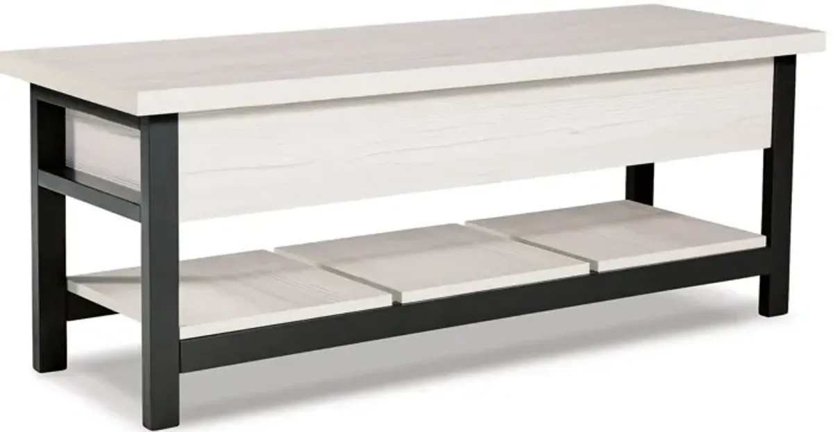 Rhyson Storage Bench in White by Ashley Express