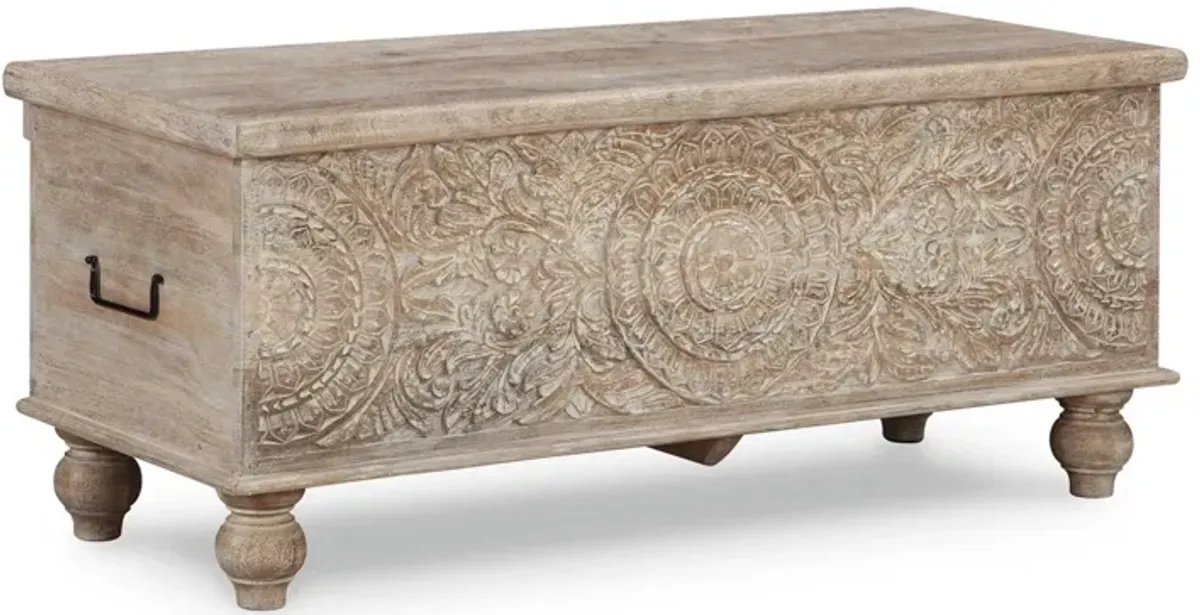 Fossil Ridge Storage Bench in Beige by Ashley Express