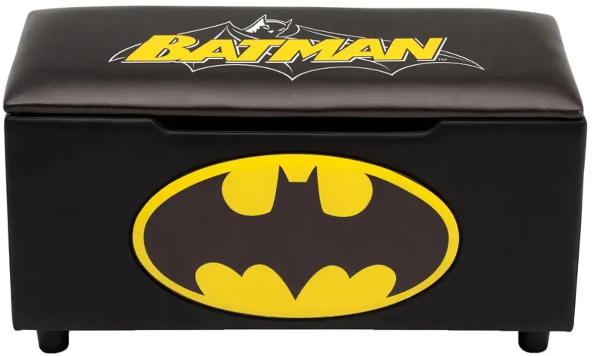 DC Comics Batman Upholstered Storage Bench for Kids by Delta Children in Black by Delta Children