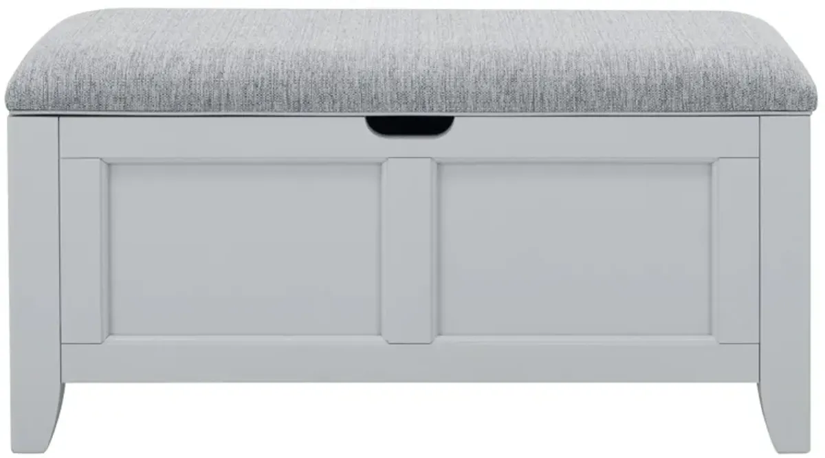 Kylie Youth Lift-Top Storage Bench in Gray by Bellanest