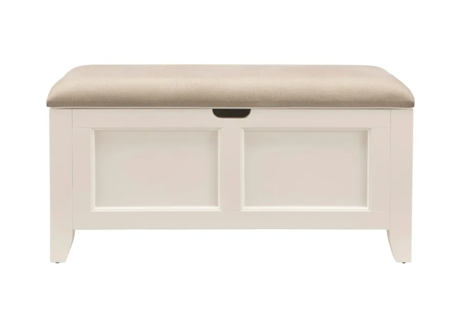 Kylie Youth Lift-Top Storage Bench in Cream by Bellanest