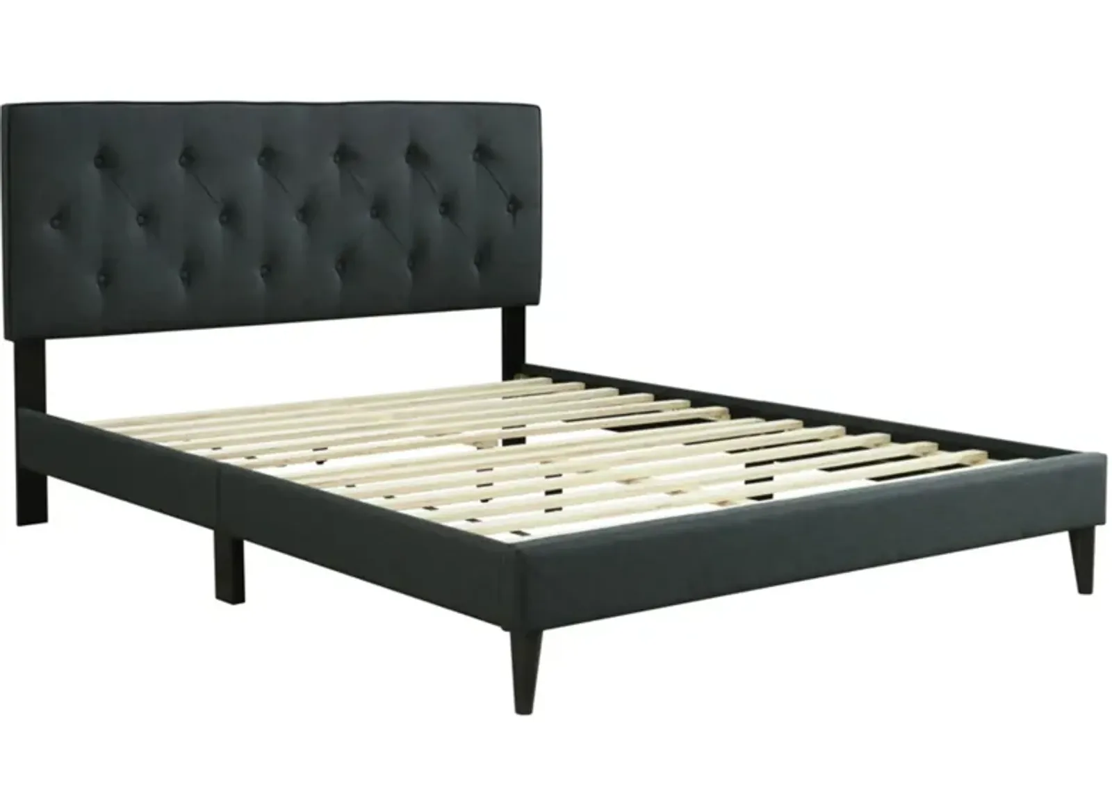 Piper Upholstered Bed w/ USB in Black by Bernards Furniture Group