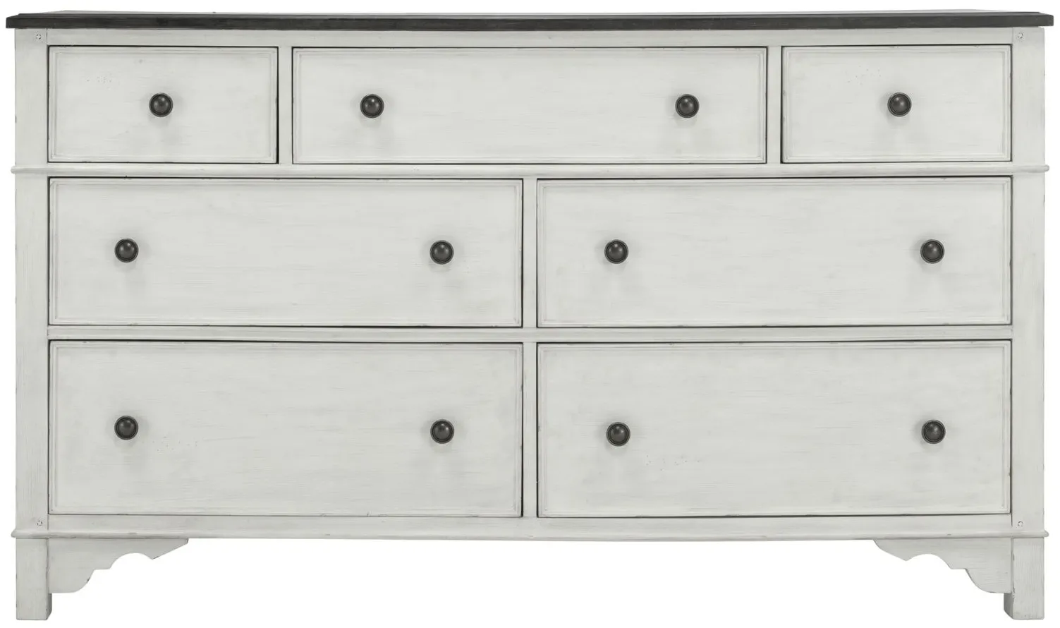 Colette Bedroom Dresser in Feathered White / Rich Charcoal by Riverside Furniture