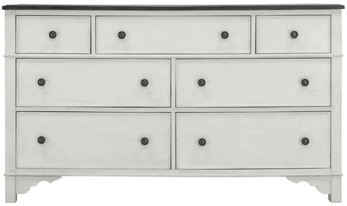 Colette Bedroom Dresser in Feathered White / Rich Charcoal by Riverside Furniture