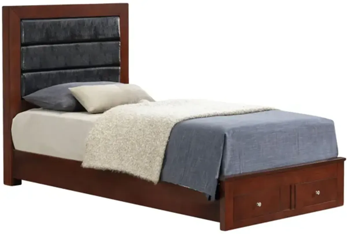 Burlington Twin Storage Bed in Cherry by Glory Furniture